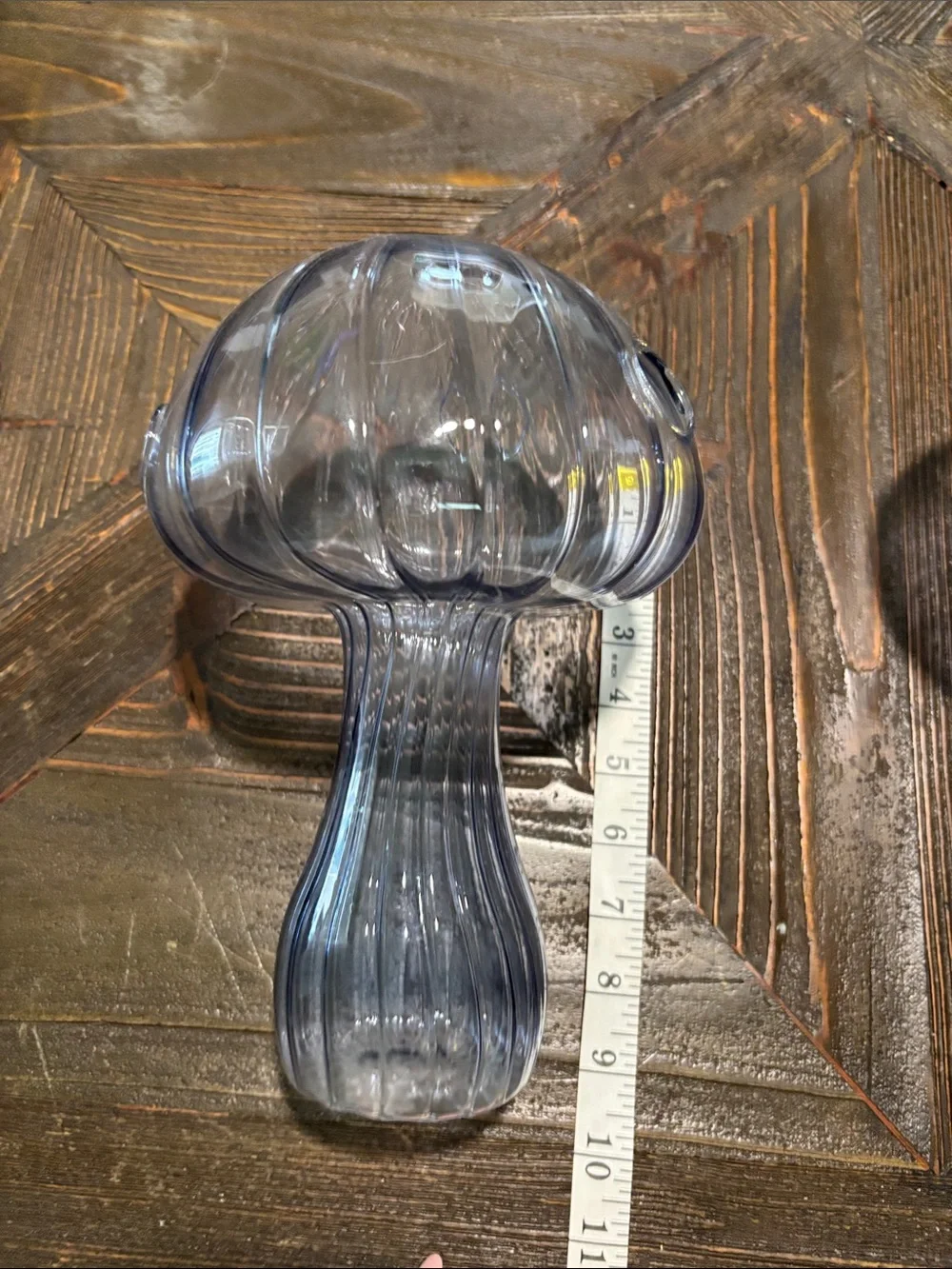 Smoky Gray Glass Mushroom Accent Set - Home Accents